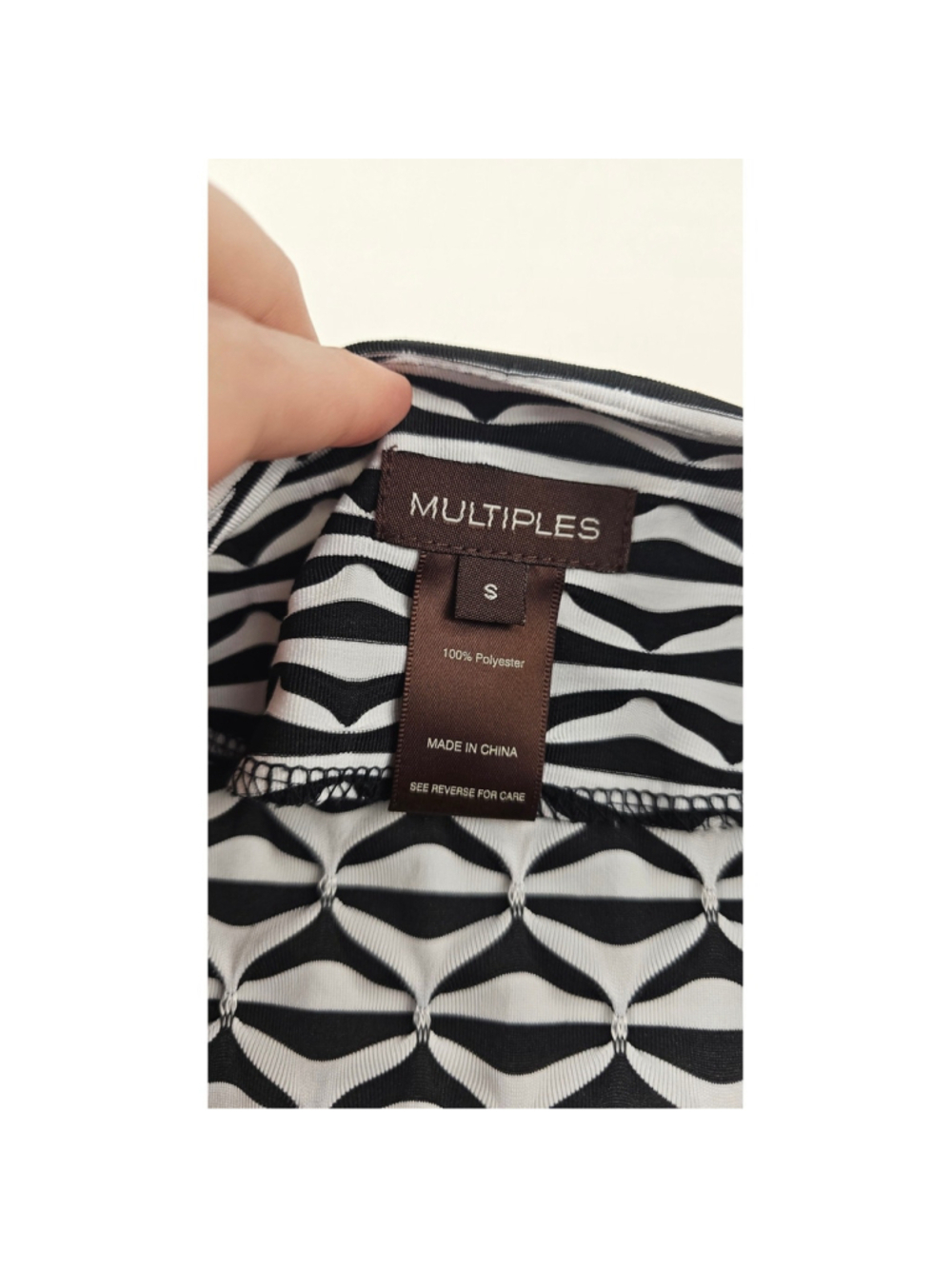 Multiples geometric stretch scuba knit psychedelic button front cardigan small - Picture 5 of 7